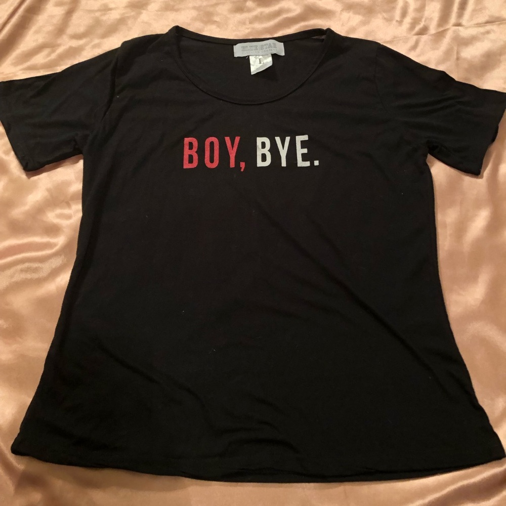 Boy Bye Black T-shirt Size Large